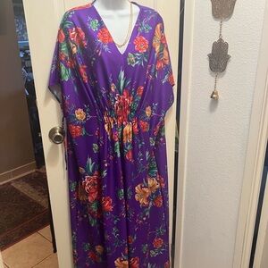 Floral Purple Kaftan Dress
